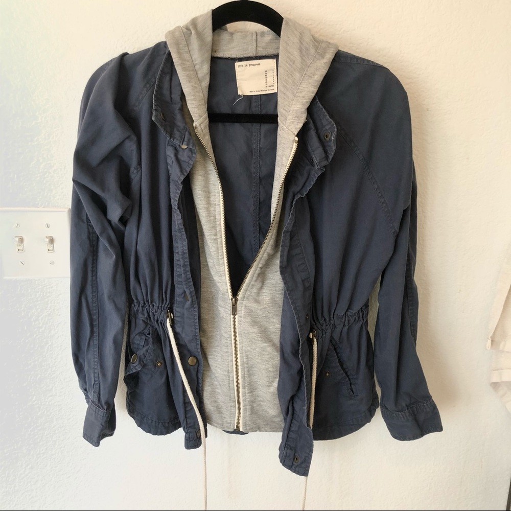 Layered Hooded Utility Jacket